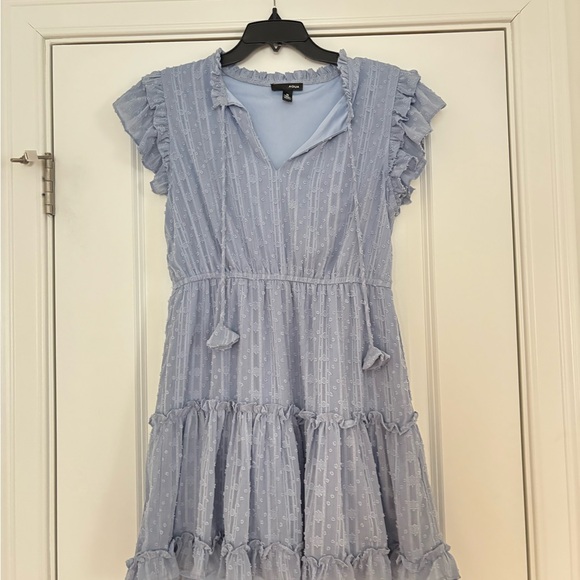 Aqua Sky Blue Ruffled Dress - Picture 6 of 13